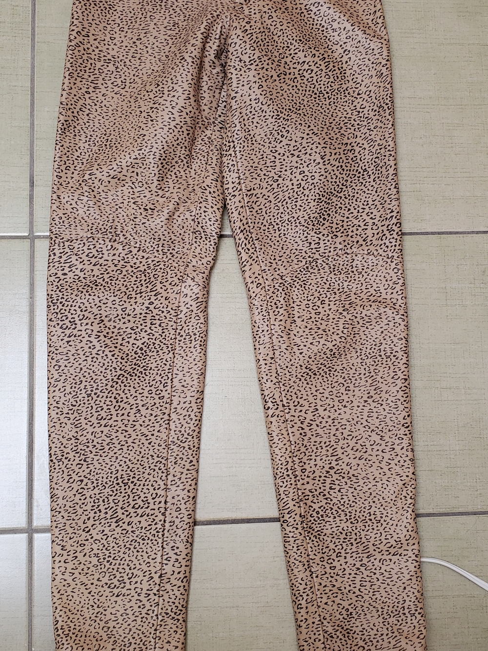 Michael Hoban Leopard Print Leggings in Tan and Black Real Soft Leather XS